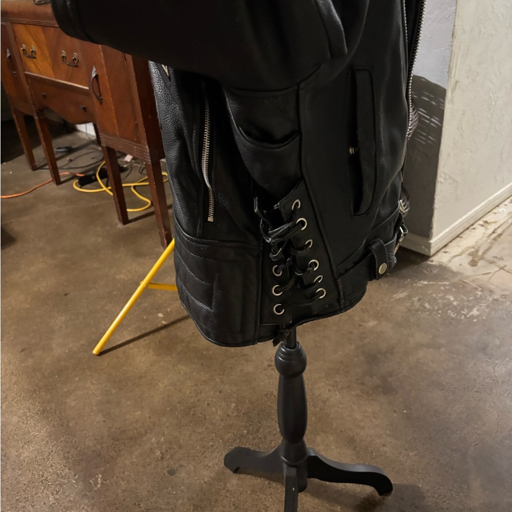McClintock Heritage Collection Black Leather Biker Jacket. Genuine Leather. - Picture 6 of 11